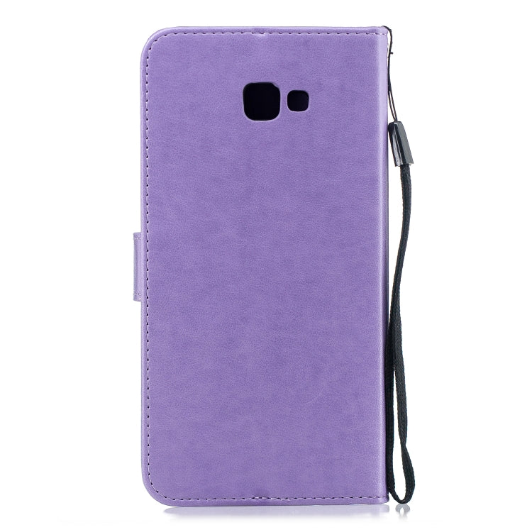 Plum Blossom Pattern Diamond Encrusted Leather Case for Galaxy J4+ & J4 Prime ,with Holder & Card Slots