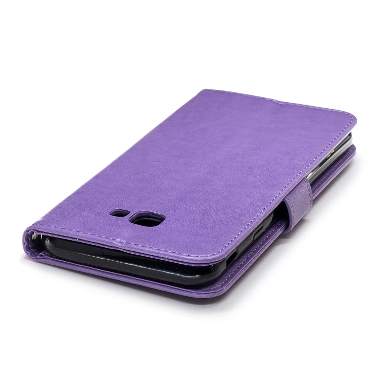 Plum Blossom Pattern Diamond Encrusted Leather Case for Galaxy J4+ & J4 Prime ,with Holder & Card Slots