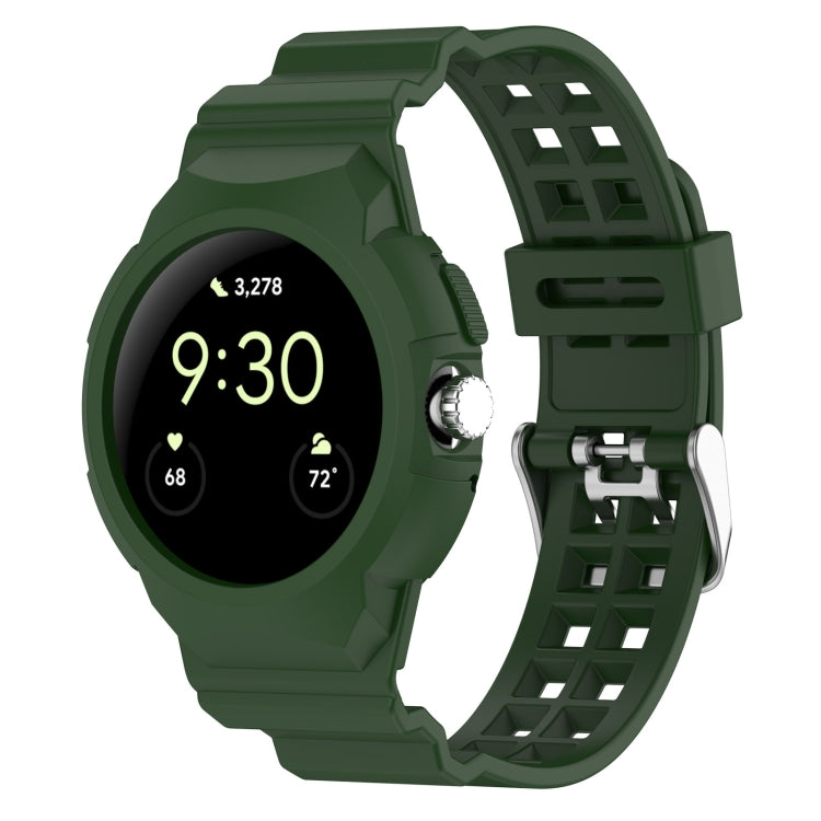 For Google Pixel Watch Integrated Fully Enclosed Silicone Watch Band