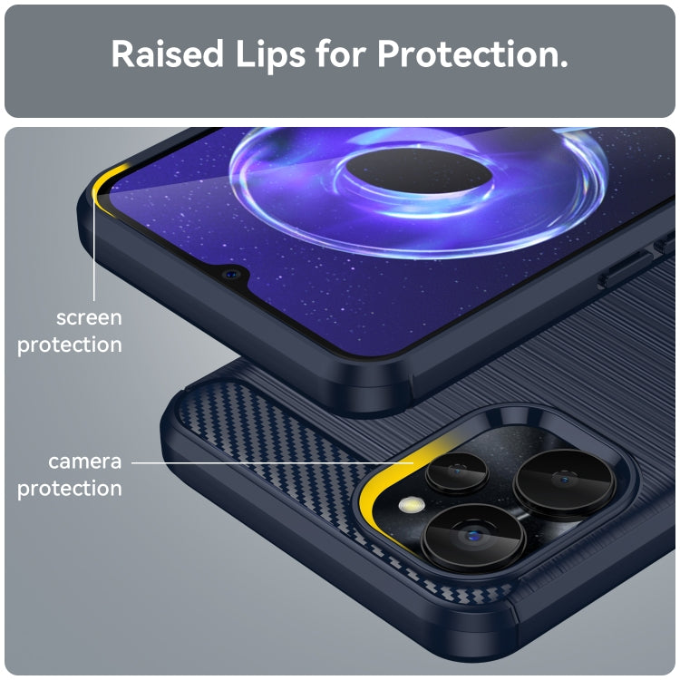 For Realme V20 5G Brushed Texture Carbon Fiber TPU Phone Case