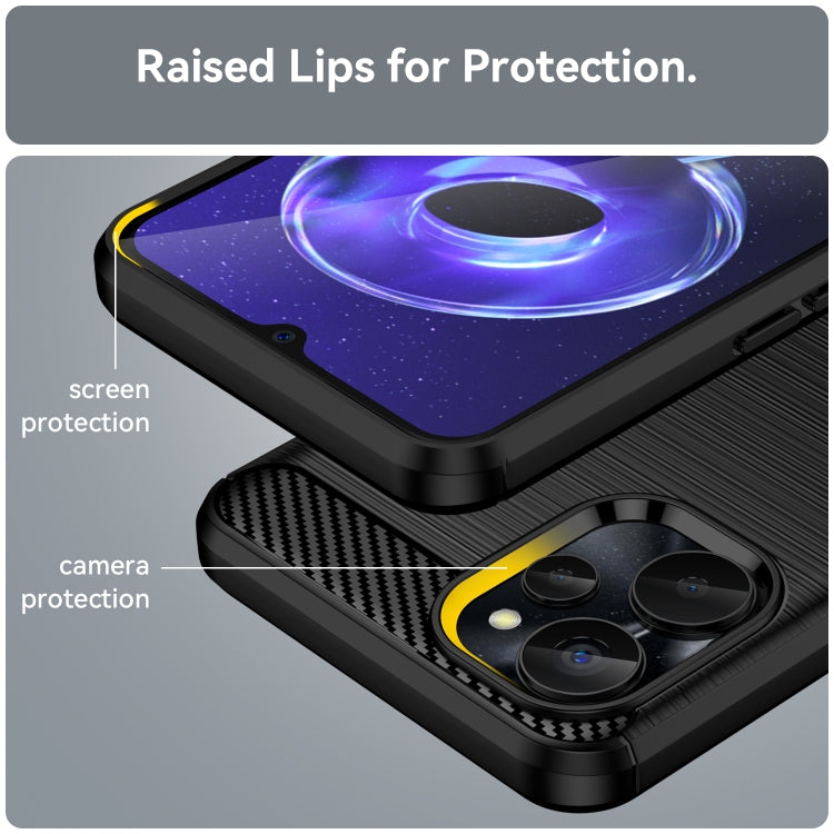 For Realme 9i 5G Brushed Texture Carbon Fiber TPU Phone Case