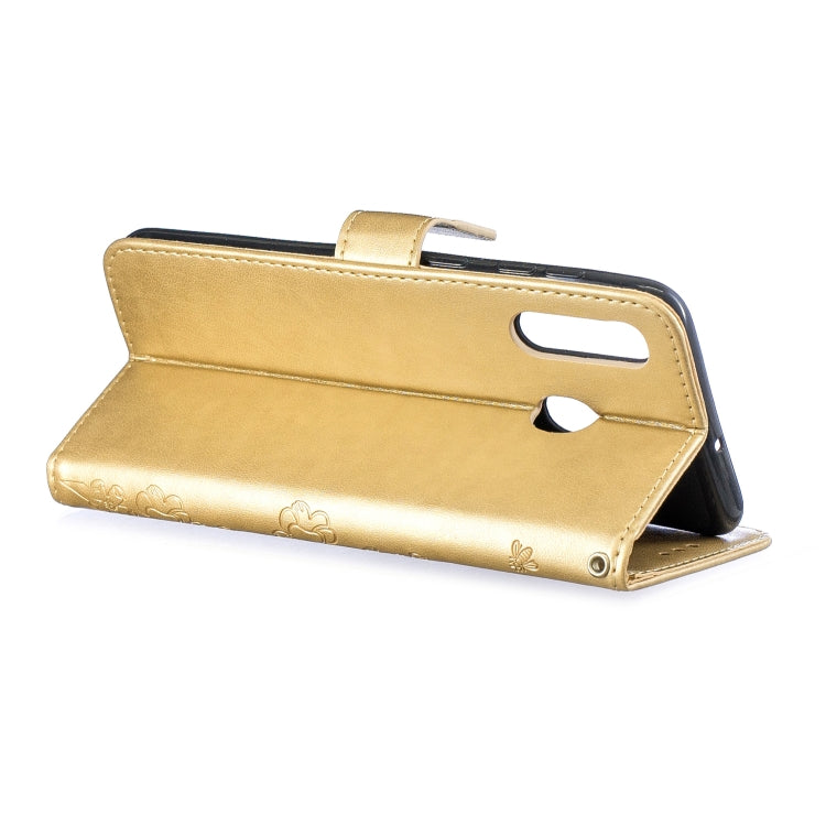 Plum Blossom Pattern Diamond Encrusted Leather Case for Galaxy A20 / 30 ,with Holder & Card Slots