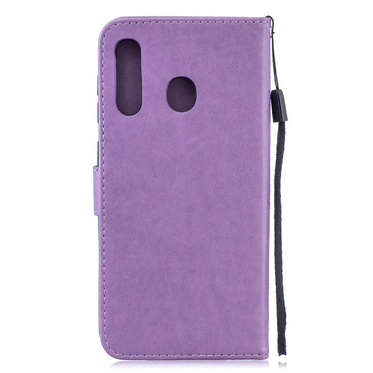 Plum Blossom Pattern Diamond Encrusted Leather Case for Galaxy A20 / 30 ,with Holder & Card Slots