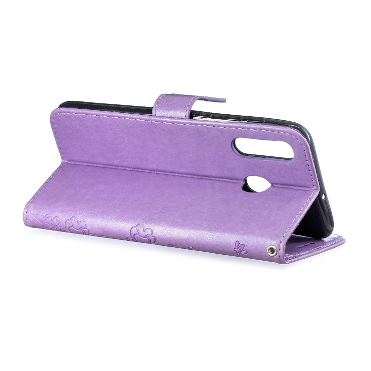 Plum Blossom Pattern Diamond Encrusted Leather Case for Galaxy A20 / 30 ,with Holder & Card Slots