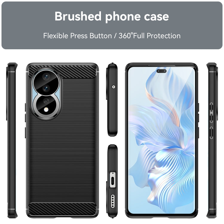 For Honor 80 5G Brushed Texture Carbon Fiber TPU Phone Case