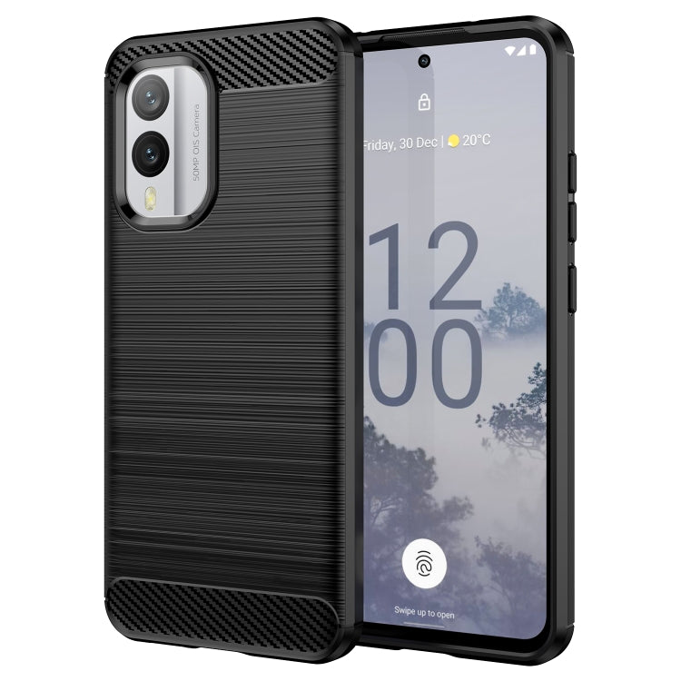 For Nokia X30 5G Brushed Texture Carbon Fiber TPU Phone Case