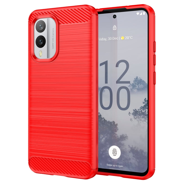 For Nokia X30 5G Brushed Texture Carbon Fiber TPU Phone Case
