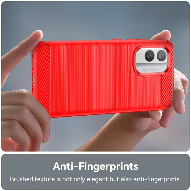 For Nokia X30 5G Brushed Texture Carbon Fiber TPU Phone Case