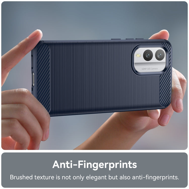 For Nokia X30 5G Brushed Texture Carbon Fiber TPU Phone Case