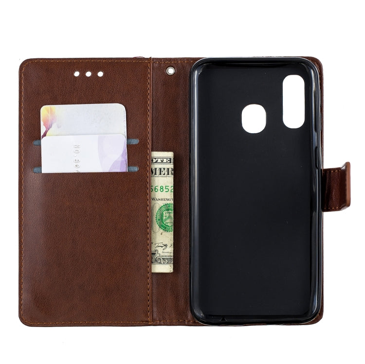Plum Blossom Pattern Diamond Encrusted Leather Case for Galaxy A40  ,with Holder & Card Slots
