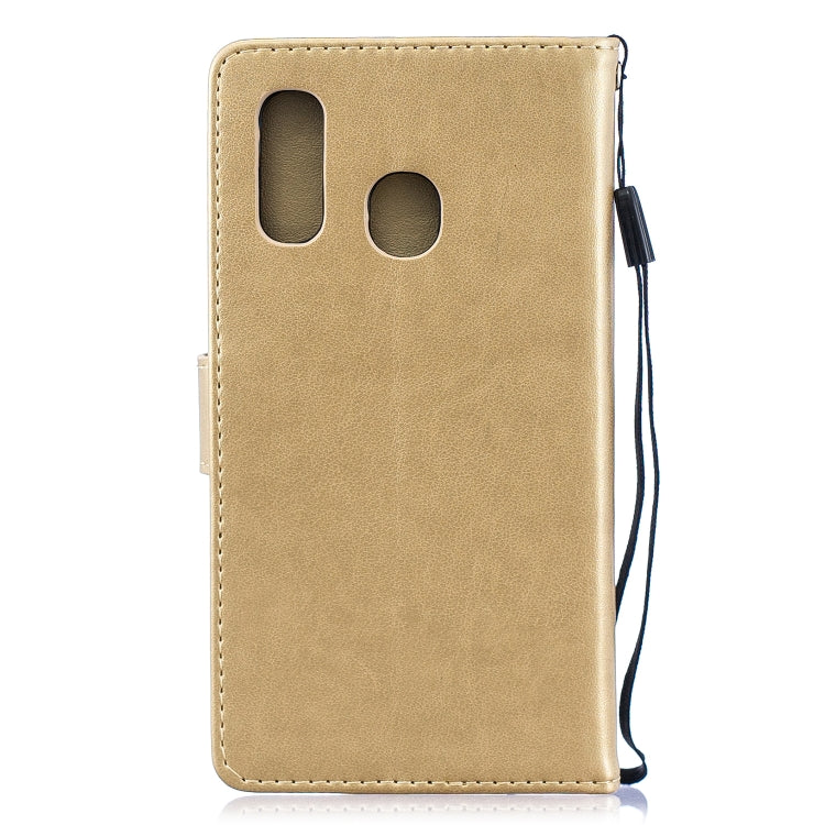 Plum Blossom Pattern Diamond Encrusted Leather Case for Galaxy A40  ,with Holder & Card Slots