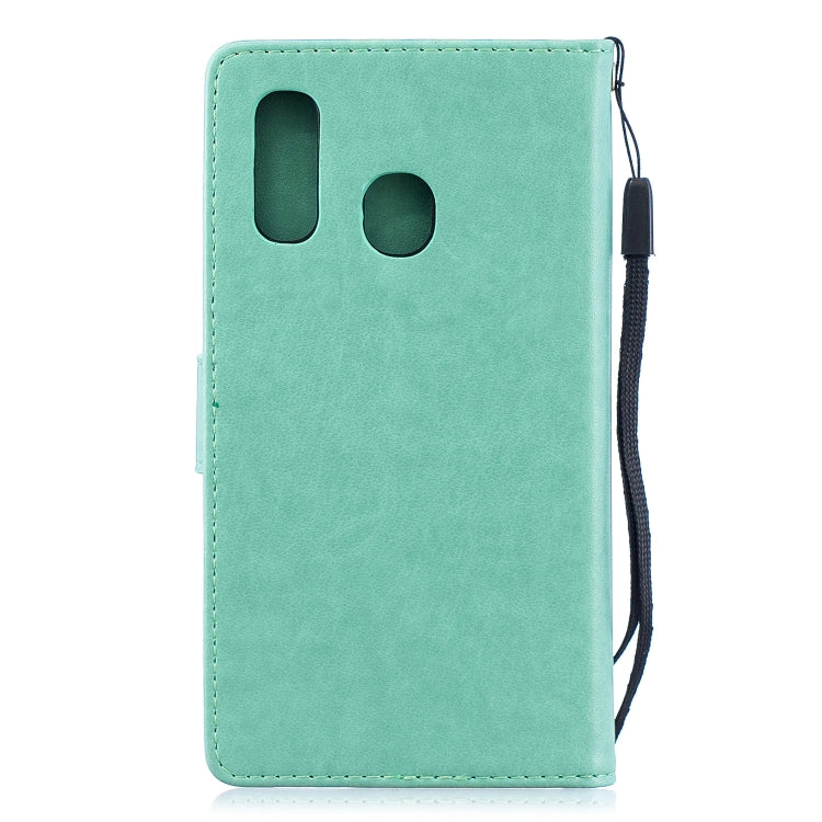 Plum Blossom Pattern Diamond Encrusted Leather Case for Galaxy A40  ,with Holder & Card Slots
