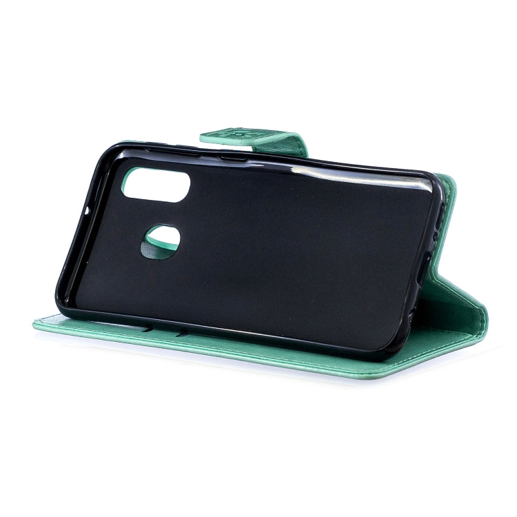 Plum Blossom Pattern Diamond Encrusted Leather Case for Galaxy A40  ,with Holder & Card Slots