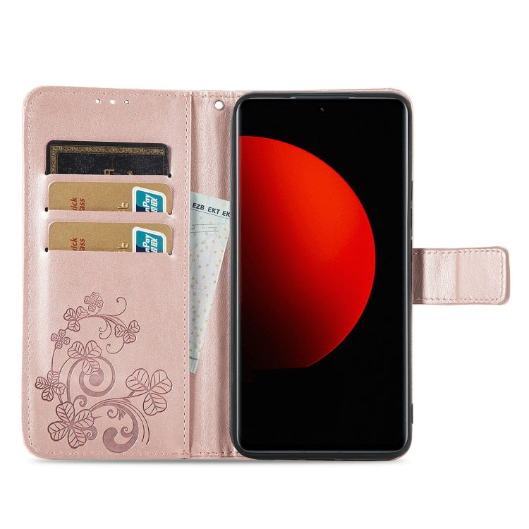 For Xiaomi 12S Ultra Four-leaf Clasp Embossed Leather Phone Case