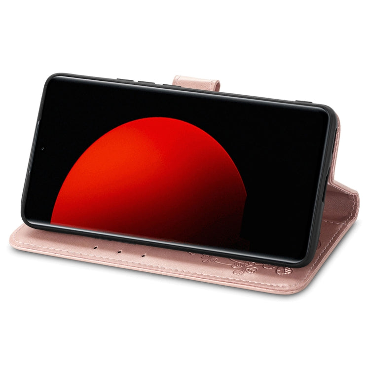 For Xiaomi 12S Ultra Four-leaf Clasp Embossed Leather Phone Case