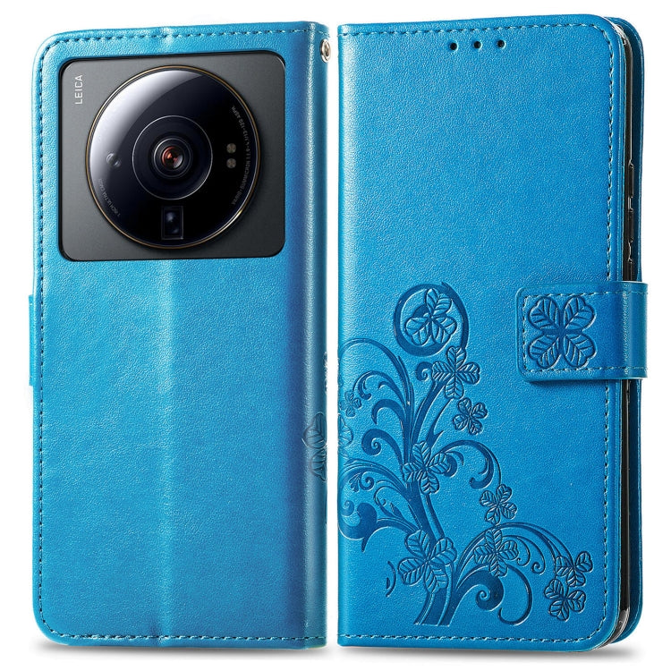 For Xiaomi 12S Ultra Four-leaf Clasp Embossed Leather Phone Case