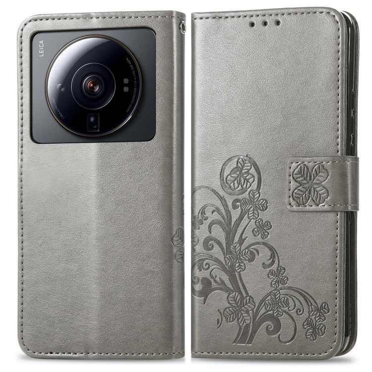 For Xiaomi 12S Ultra Four-leaf Clasp Embossed Leather Phone Case