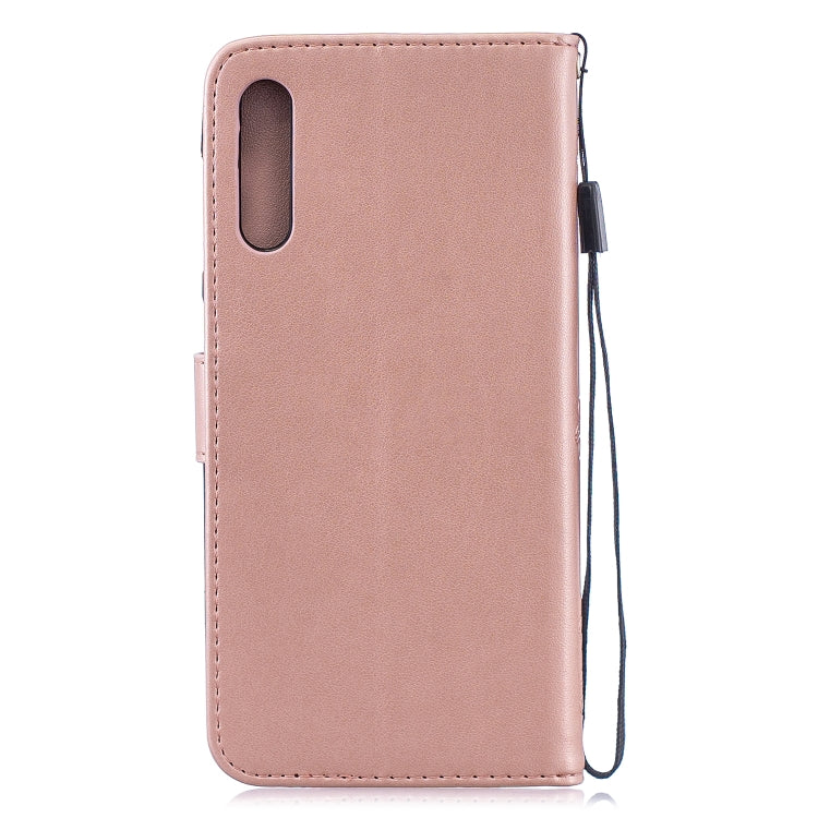 Plum Blossom Pattern Diamond Encrusted Leather Case for Galaxy A50  ,with Holder & Card Slots