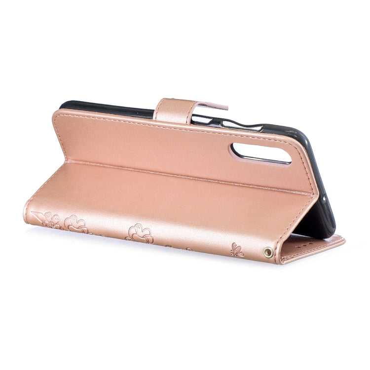 Plum Blossom Pattern Diamond Encrusted Leather Case for Galaxy A50  ,with Holder & Card Slots