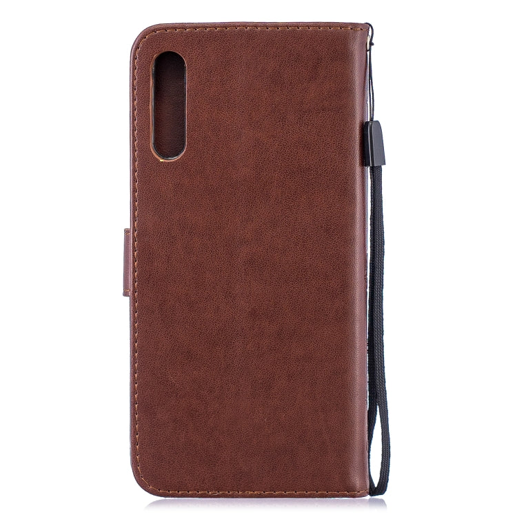Plum Blossom Pattern Diamond Encrusted Leather Case for Galaxy A50  ,with Holder & Card Slots