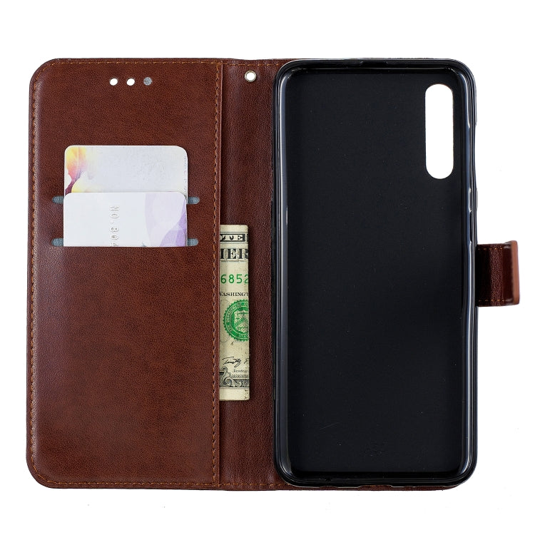 Plum Blossom Pattern Diamond Encrusted Leather Case for Galaxy A50  ,with Holder & Card Slots