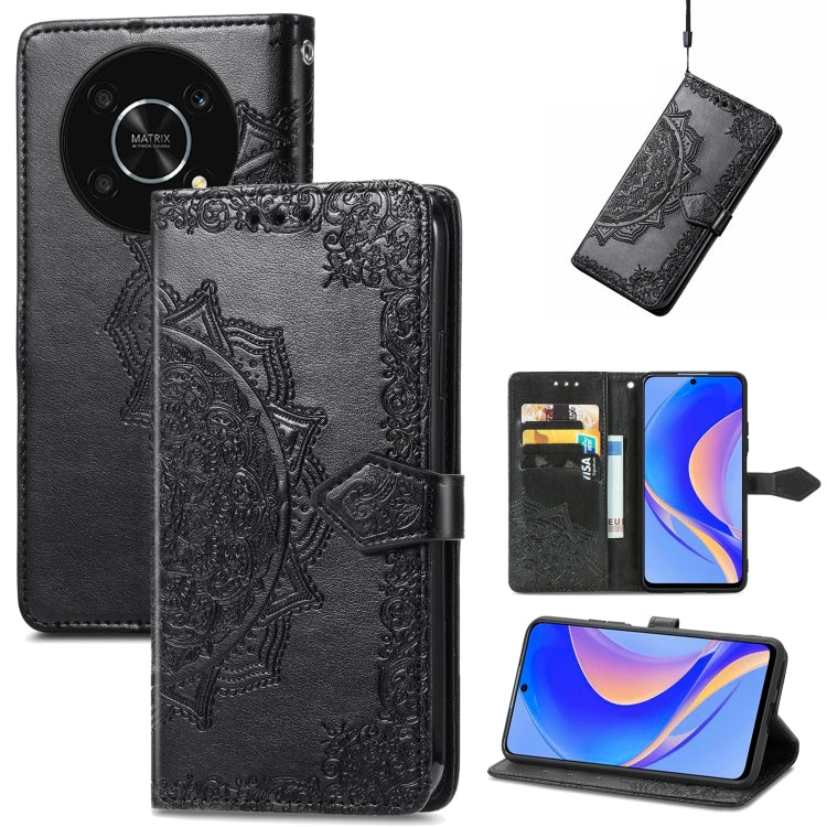 For Huawei Nova Y90 Mandala Flower Embossed Leather Phone Case