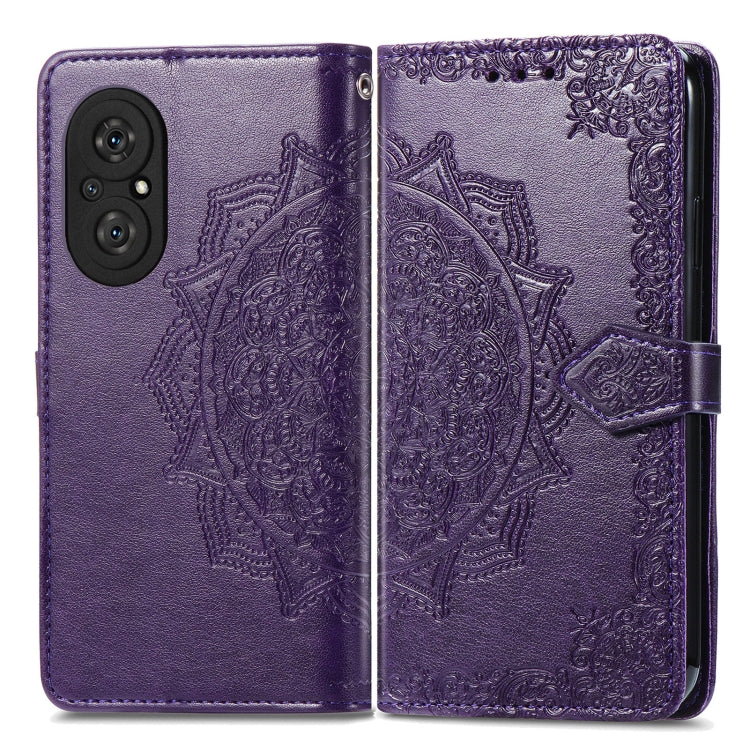 For Honor 50 SE / Huawei Nova 9 Se Mandala Flower Embossed Leather Phone Case