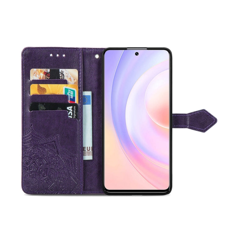 For Honor 50 SE / Huawei Nova 9 Se Mandala Flower Embossed Leather Phone Case
