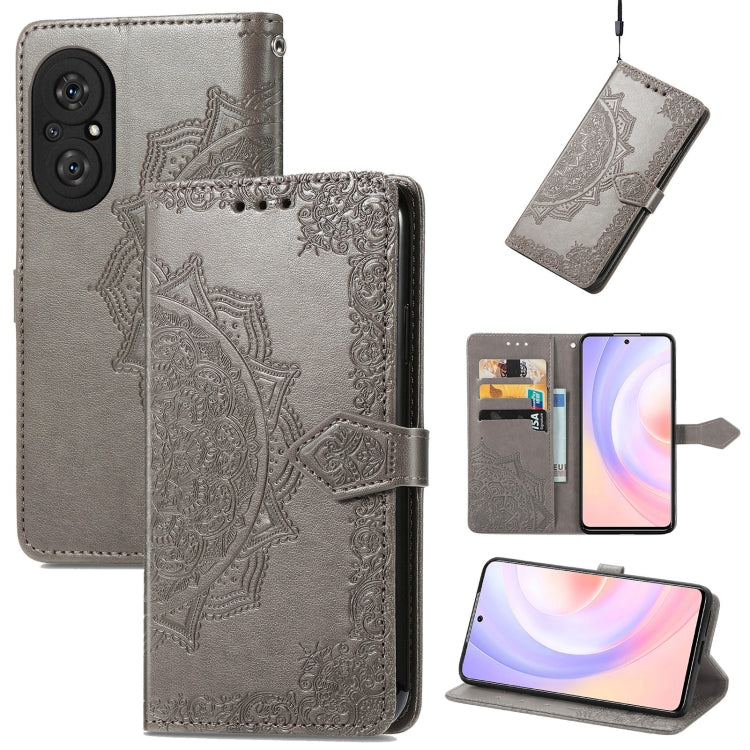 For Honor 50 SE / Huawei Nova 9 Se Mandala Flower Embossed Leather Phone Case