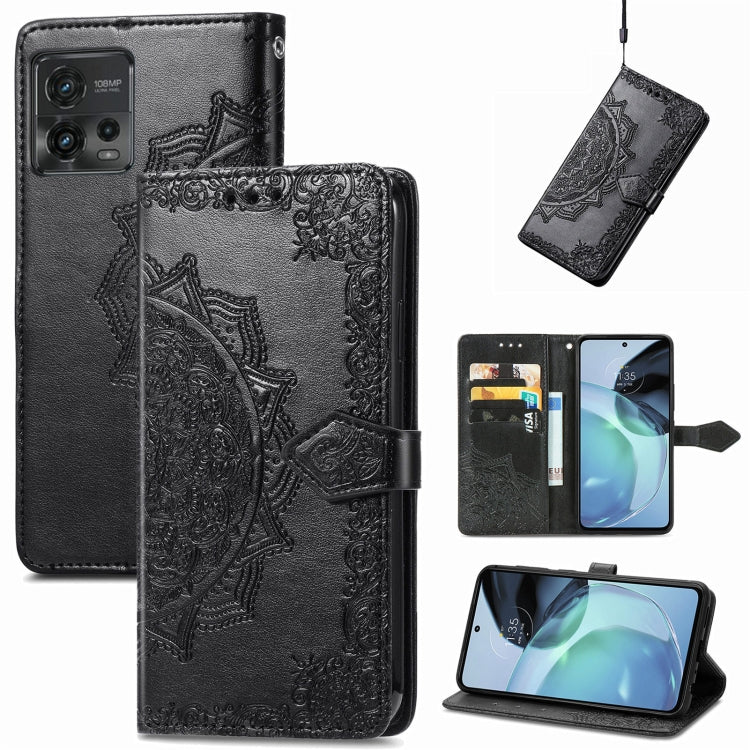 For Motorola Moto G72 Mandala Flower Embossed Leather Phone Case
