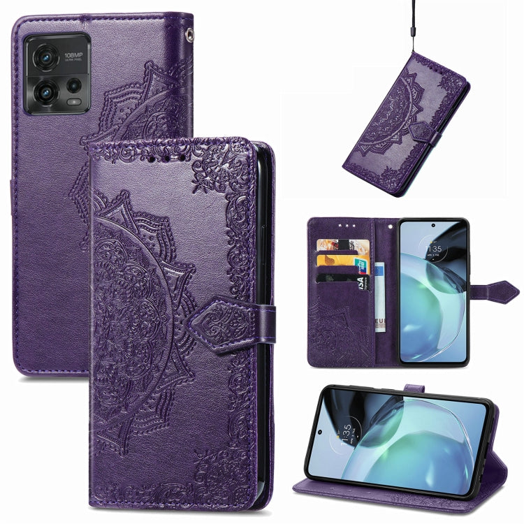 For Motorola Moto G72 Mandala Flower Embossed Leather Phone Case