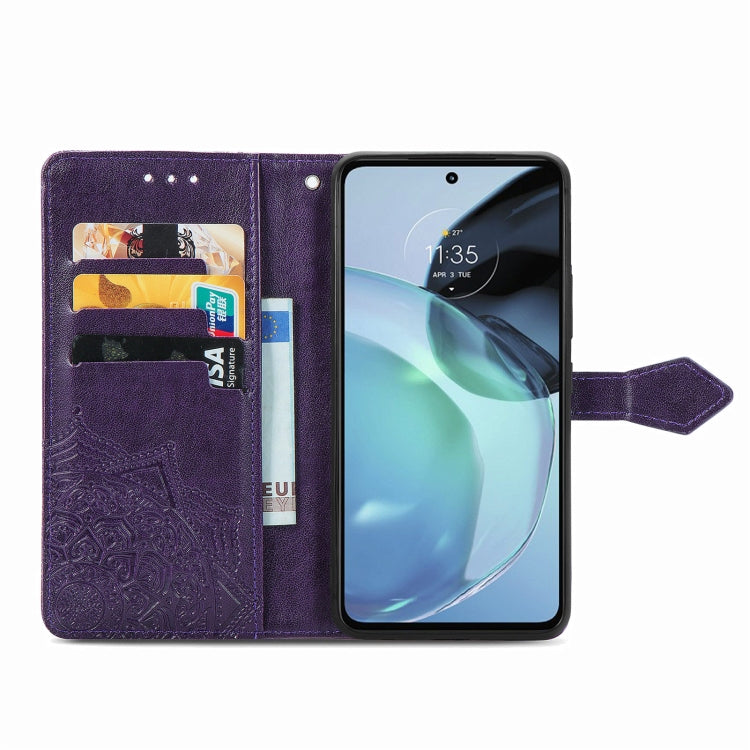 For Motorola Moto G72 Mandala Flower Embossed Leather Phone Case