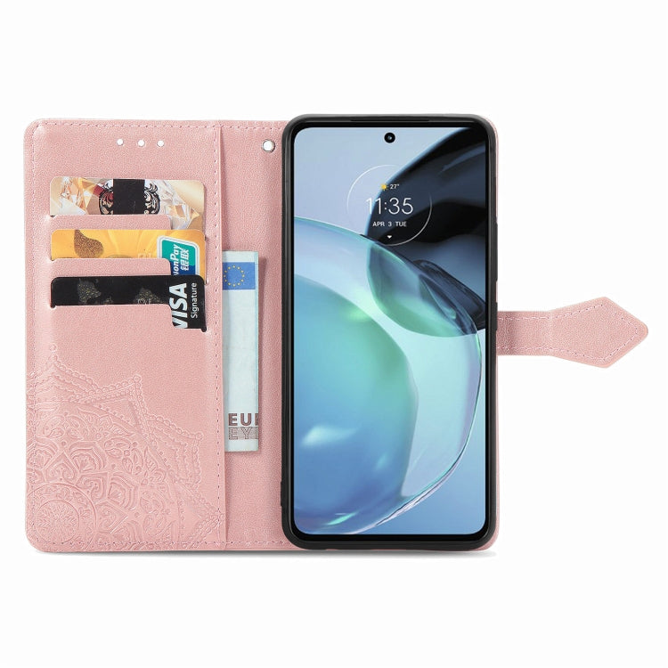 For Motorola Moto G72 Mandala Flower Embossed Leather Phone Case