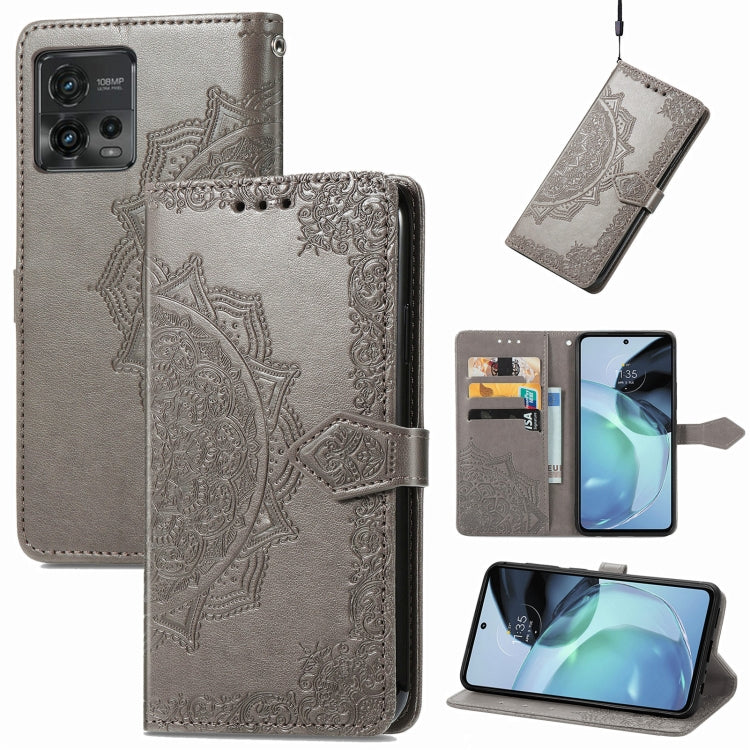 For Motorola Moto G72 Mandala Flower Embossed Leather Phone Case