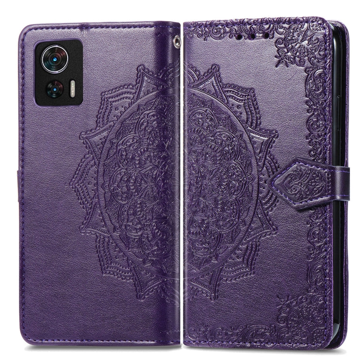 For Motorola Edge 30 Neo Mandala Flower Embossed Leather Phone Case