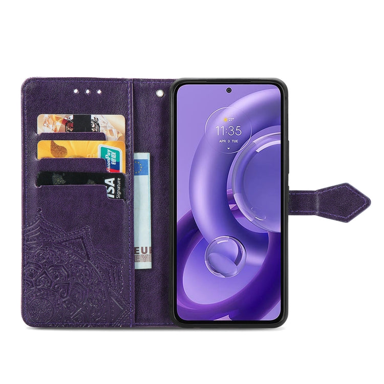 For Motorola Edge 30 Neo Mandala Flower Embossed Leather Phone Case