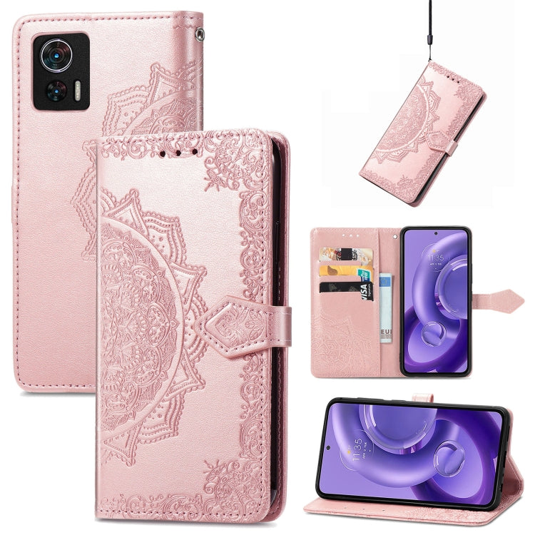 For Motorola Edge 30 Neo Mandala Flower Embossed Leather Phone Case