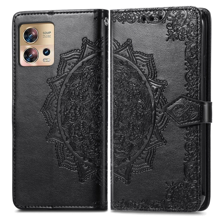 For Motorola Edge 30 Fusion Mandala Flower Embossed Leather Phone Case
