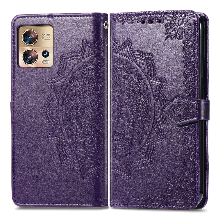 For Motorola Edge 30 Fusion Mandala Flower Embossed Leather Phone Case