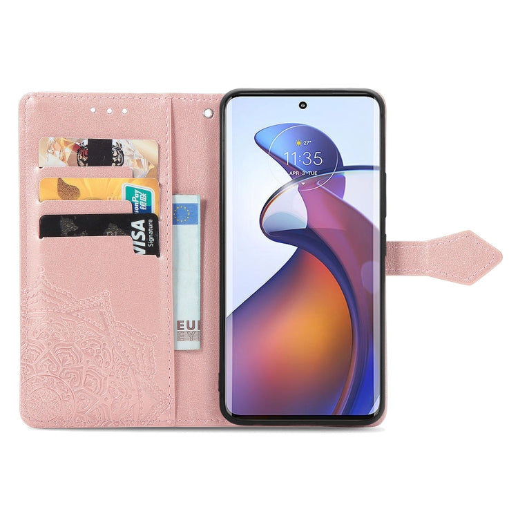 For Motorola Edge 30 Fusion Mandala Flower Embossed Leather Phone Case