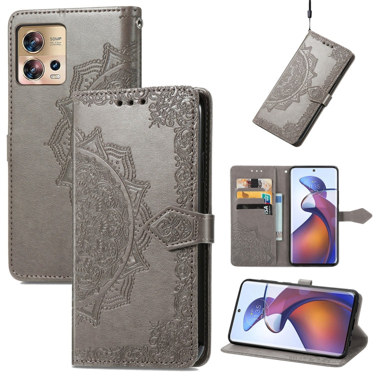 For Motorola Edge 30 Fusion Mandala Flower Embossed Leather Phone Case
