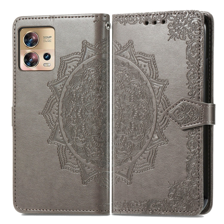 For Motorola Edge 30 Fusion Mandala Flower Embossed Leather Phone Case