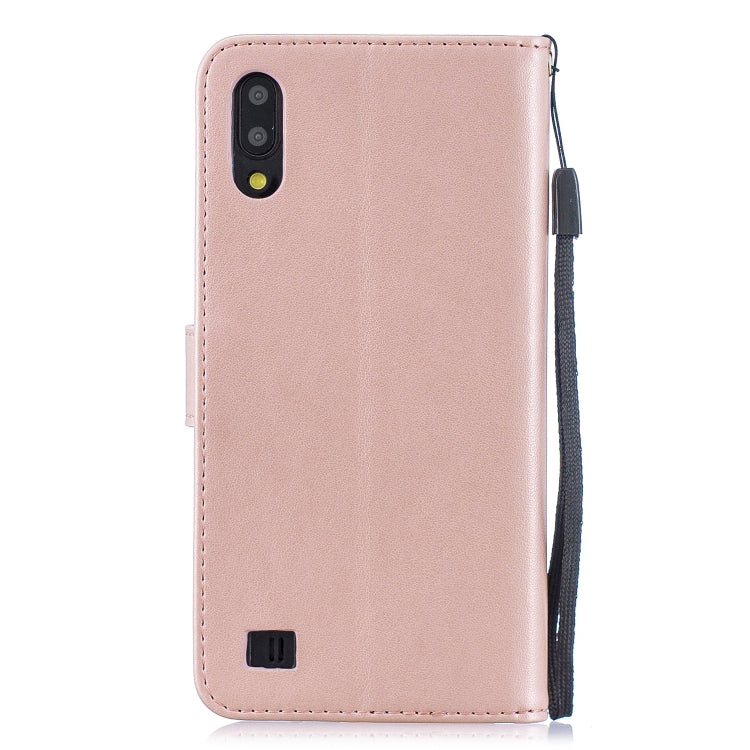 Plum Blossom Pattern Diamond Encrusted Leather Case for Galaxy M10  , with Holder & Card Slots