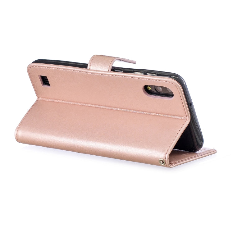 Plum Blossom Pattern Diamond Encrusted Leather Case for Galaxy M10  , with Holder & Card Slots