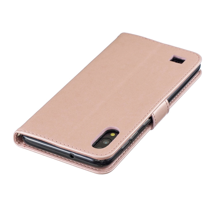 Plum Blossom Pattern Diamond Encrusted Leather Case for Galaxy M10  , with Holder & Card Slots