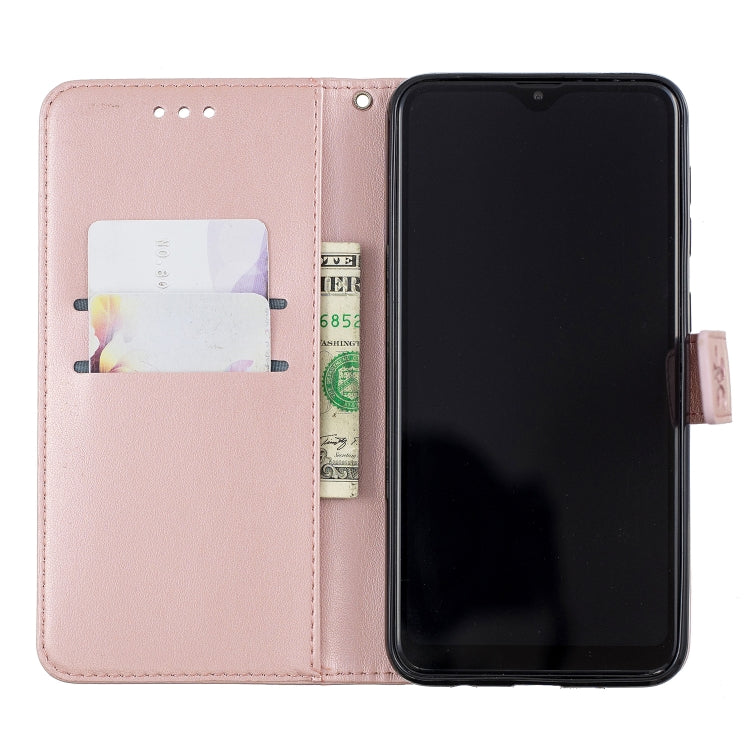 Plum Blossom Pattern Diamond Encrusted Leather Case for Galaxy M10  , with Holder & Card Slots