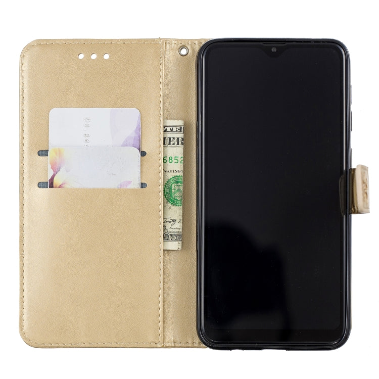 Plum Blossom Pattern Diamond Encrusted Leather Case for Galaxy M10  , with Holder & Card Slots