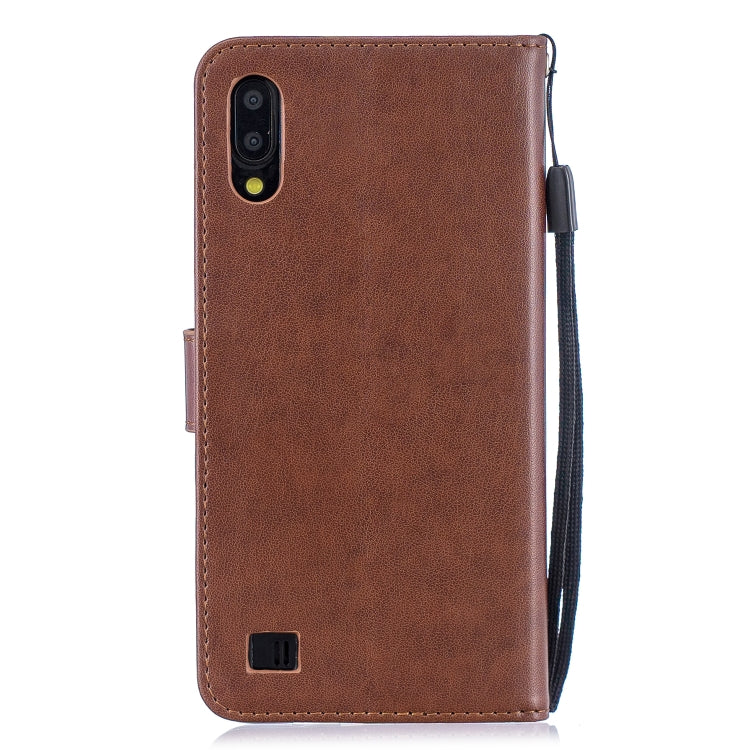 Plum Blossom Pattern Diamond Encrusted Leather Case for Galaxy A10 , with Holder & Card Slots