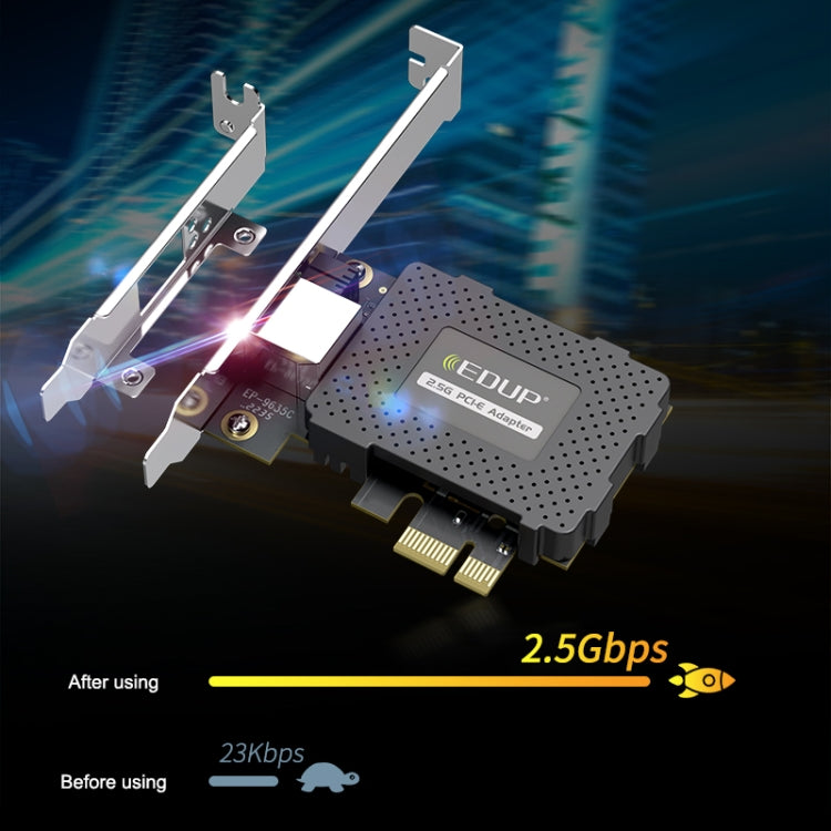 EDUP EP-9635C 2.5Gbps Gigabit Game Wired Network Card 2500M High Speed Internet Port Expansion Desktop PC Adaptive Ethernet Network Adapter