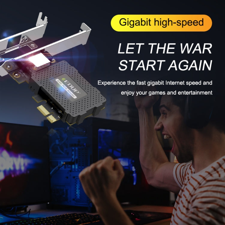 EDUP EP-9635C 2.5Gbps Gigabit Game Wired Network Card 2500M High Speed Internet Port Expansion Desktop PC Adaptive Ethernet Network Adapter